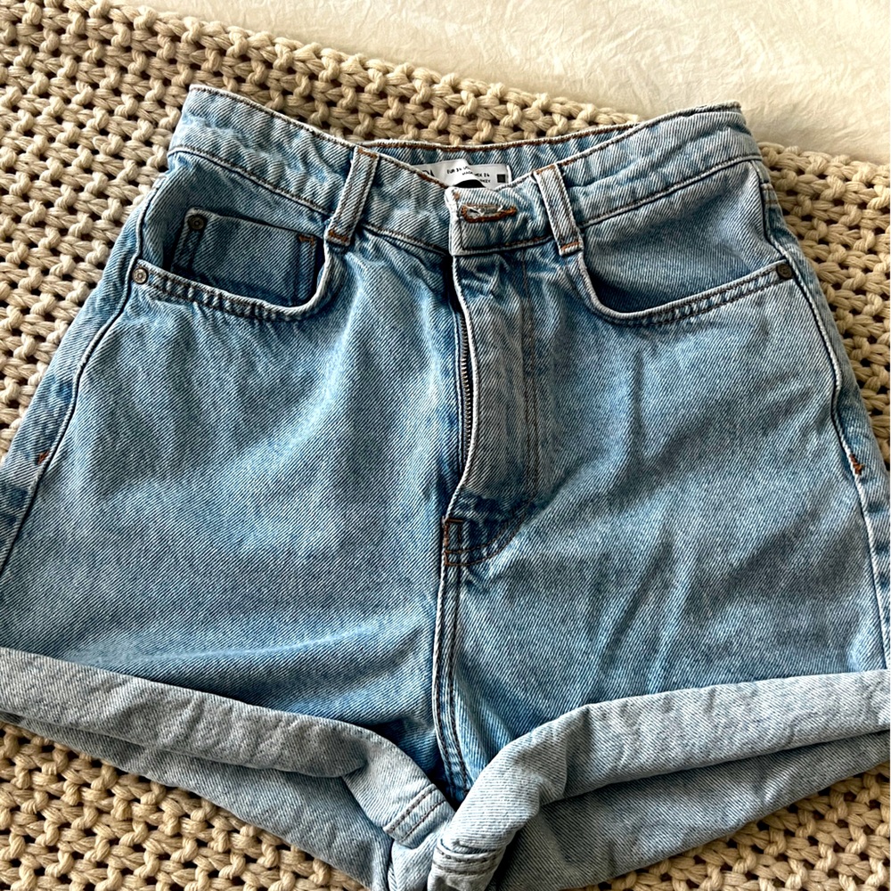 High waisted denim shorts